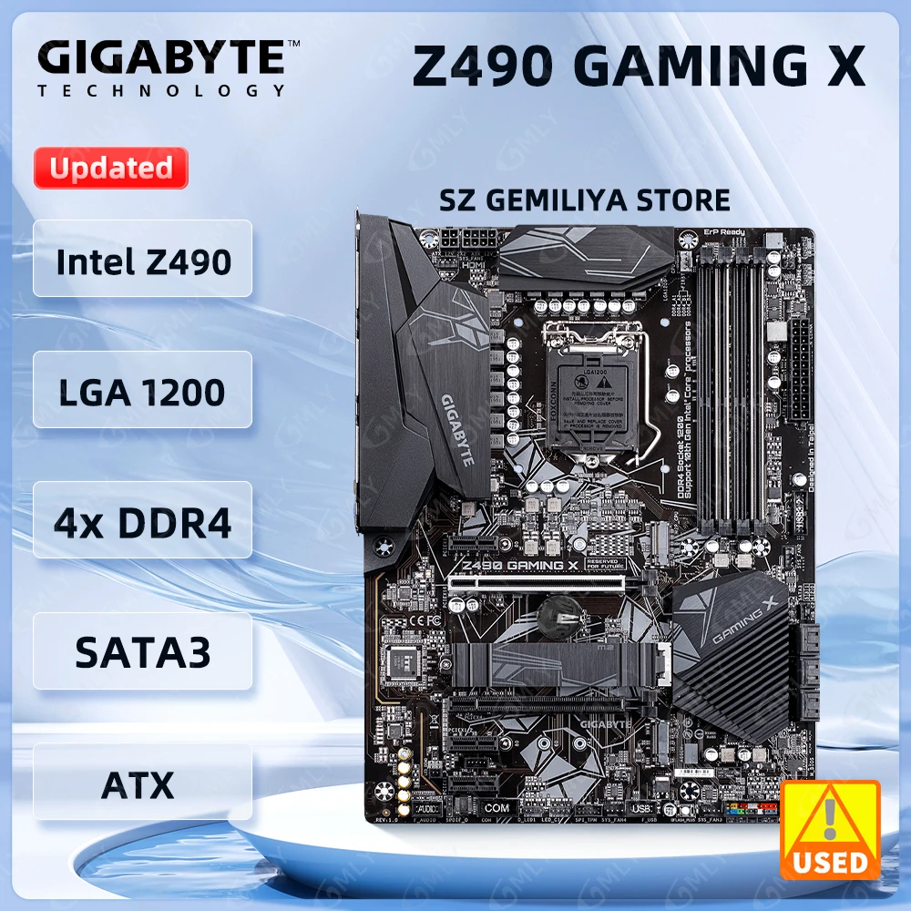 Placa base Gigabyte GA Z490 Gaming X intel Z490 LGA 1200 DDR4 128GB M.2 compatible con i9-10900K i7-10700 i5-10600K i3-10105T cpu