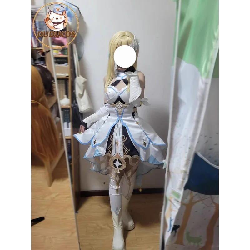 

В НАЛИЧИИ Косплей Костюм путешественника Lumine Game Genshin Impact【S-2XL】DUDU-SSR Lumine Косплей Парик Обувь Хэллоуин Большие размеры