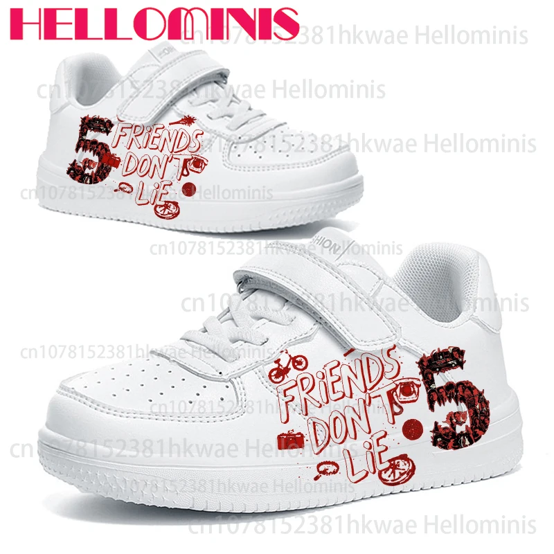 

Hot TV Stranger Things 5 series Christmas Gift Theme Youth student casual White shoes boys girls Parent child shoes Unisex