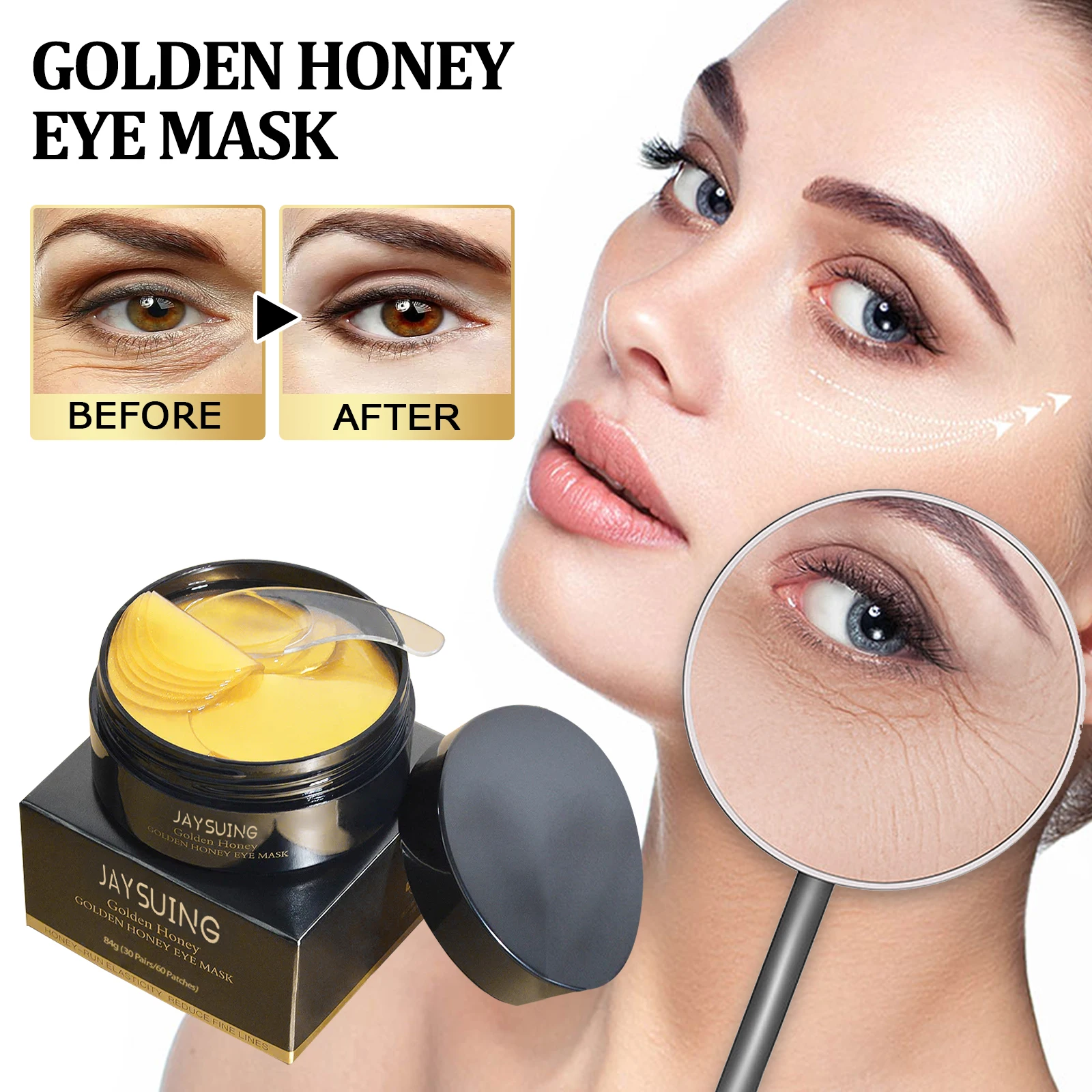 

Коллагеновая маска для глаз Golden Snail удаляет темные круги, мешки под глазами, отечность, уменьшает тонкие линии, подтягивает, осветляет, увлажняет.