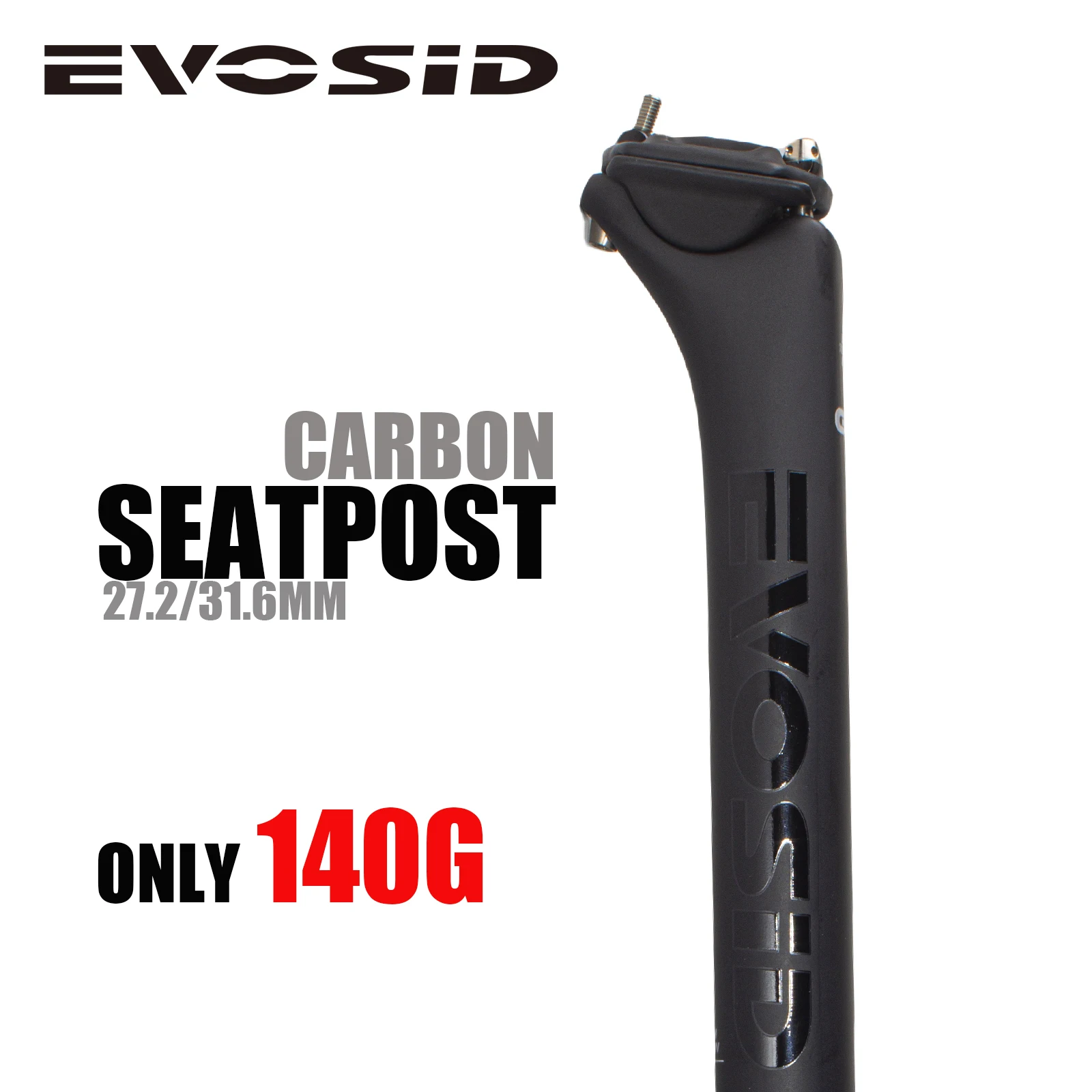 

EVOSID Carbon Seatpost 27.2 31.6mm Length 400mm Matte Black MTB Road Bike Seat Post Seat Tube Bicycle Parts MTB Carbon Canoe