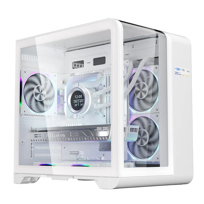 Factory Price Support White Curved Tempered Glass MATX Gaming PC Case Mid Tower CPU Cabinet Computer Case