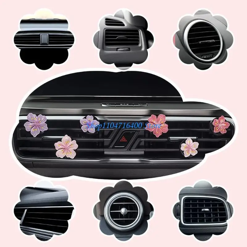 

y1gd Floral Car Air Freshener, Car Diffuser Vent Clip Air Outlet Fan Fresheners Car Interior Ornament Decoration
