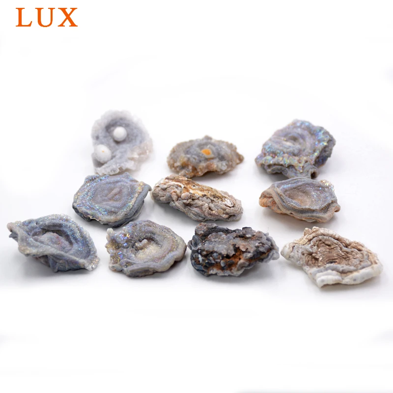 Galaxy Druzy Stone Titanium Chalcedony Druzy Slab 25-30mm Amazing Free Form Sun Agates Drusy X090