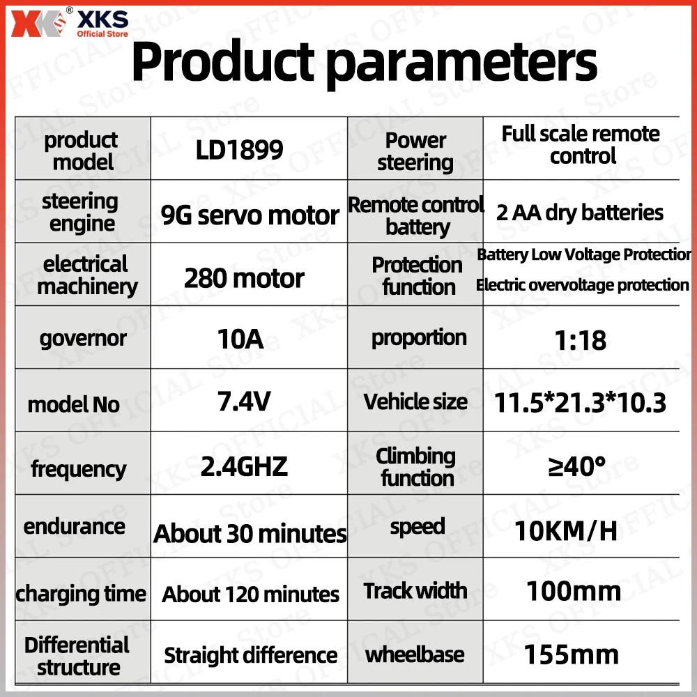 Xks ldrc ld18499 1:18 4x4 4wd rc carro de brinquedo de escalada de controle remoto modelo de veículo para meninos presente fora de estrada carro de brinquedo em escala capaz