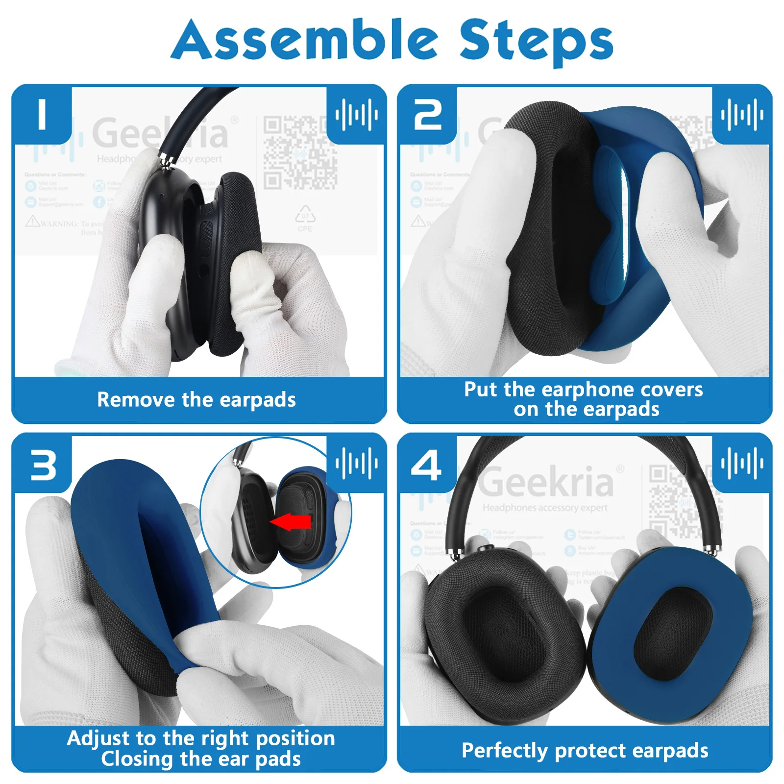 Geekria Silicone Earpad Covers Compatible with AirPods Max, Earpad Protector / Earphone Covers / Earpad Cushion / Ear Pad
