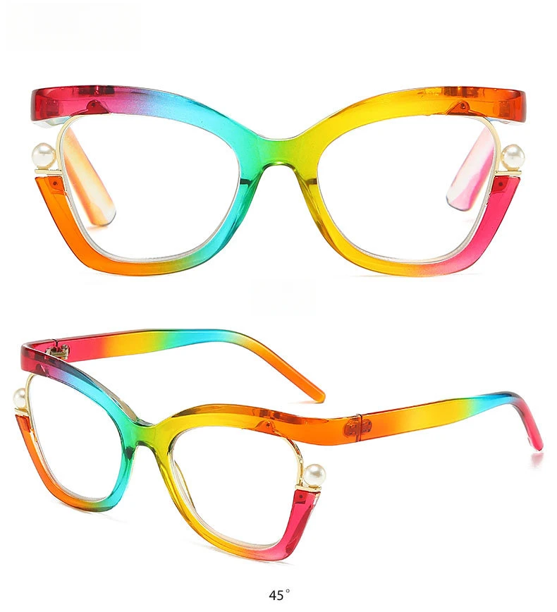 Hochwertige Anti-Blaulicht-Lesebrille für Damen, Perlenbrille, Cat-Eye-Stil, modische Presbyopie-Brille für Frauen – Detail 9