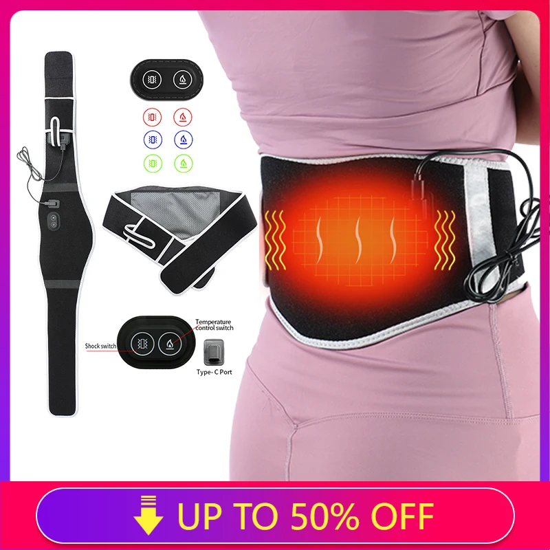 

USB Electric Heating Warm Hot Waist Abdomen Belt Band Pad Brace Protector Support For Back Lumbar Anti Pain Relief Therapy Tools