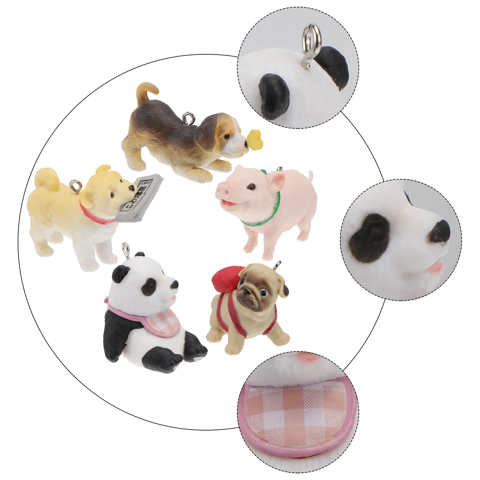 

5pcs Animal Resin Resin Pendant Diy Pendant Accessory For Car Bag Decor Random Color Jewelry Craft Making Kit Gift