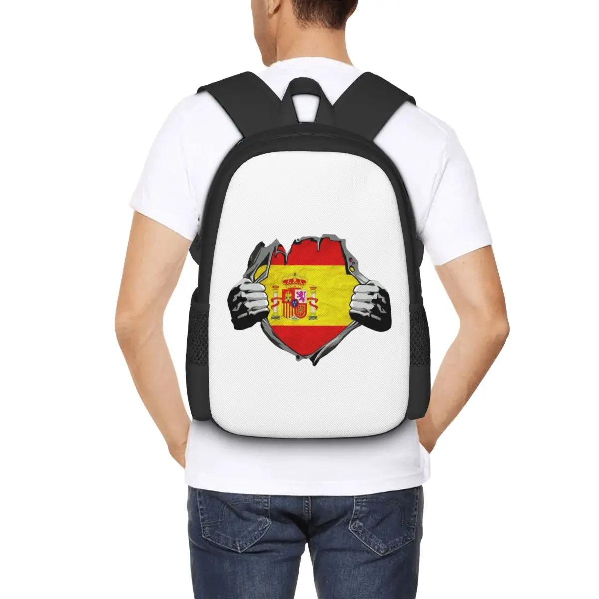 

Студенческий рюкзак с флагом Испании, школьная сумка, походный рюкзак для путешествий, модная сумка для книг для мальчиков и девочек, сумки на плечо