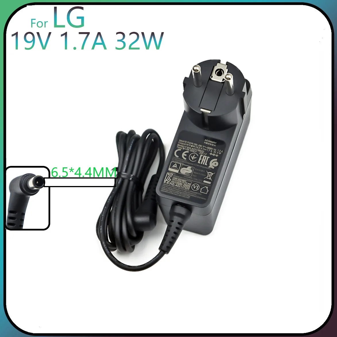 

EU Plug 19V 1.7A AC Power Adapter Wall Charger For LG ADS-40FSG-19 19032GPG-1 EAY62790006]
