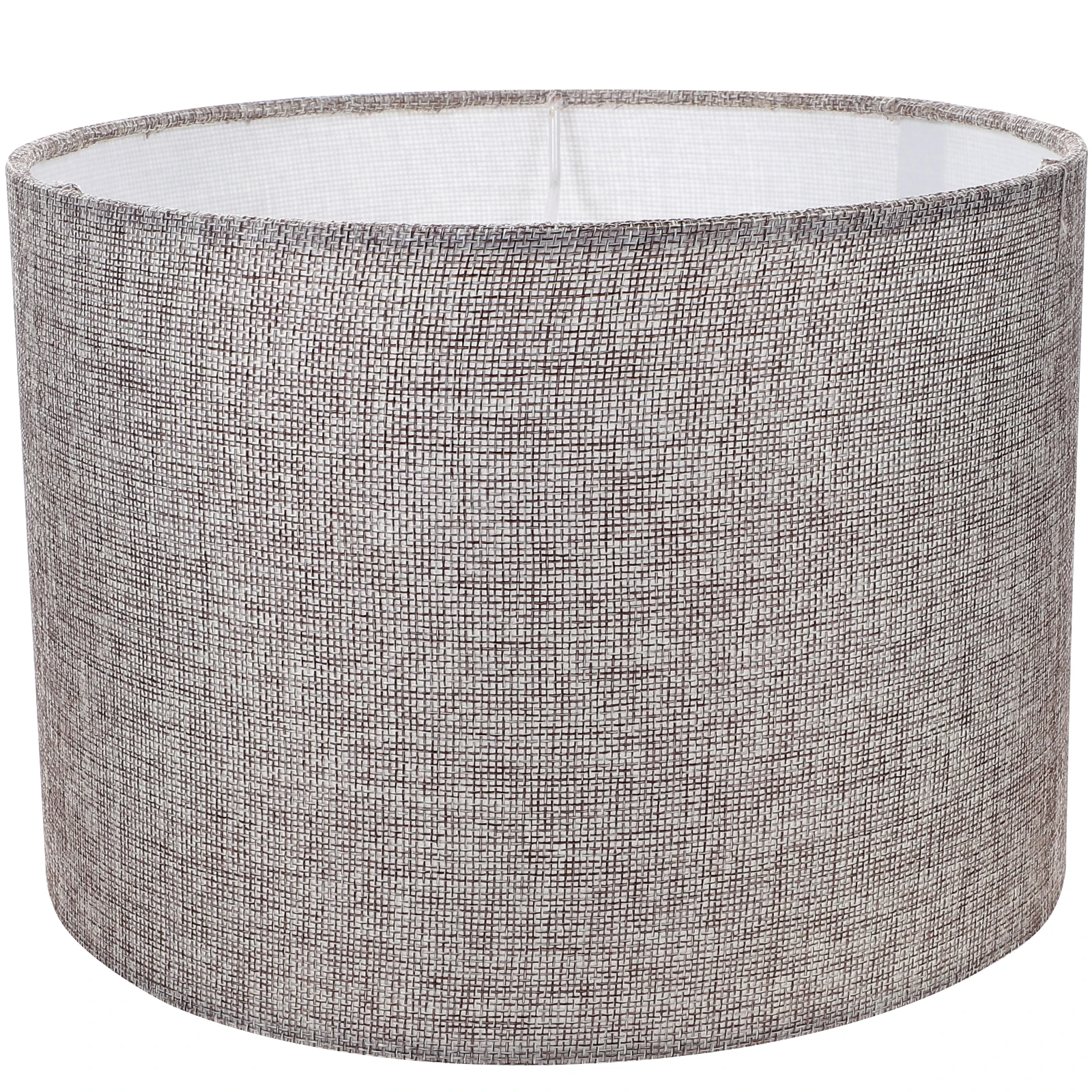 

E27 Cylinder Fabric Lampshade 24cm Grey Bedside Table Floor Light Cover Replacement Home Decorative Rustic Metal Shade