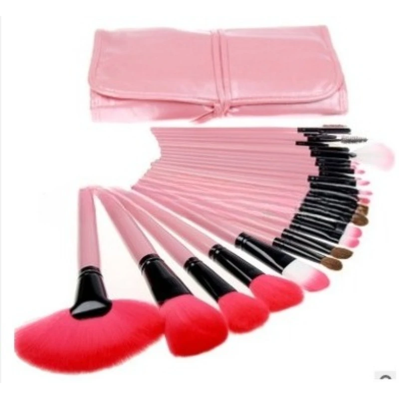 24 Stuks Zwart Roze Make Up Kwasten Sets Cosmetica Borstels Wenkbrauw Poeder Foundation Schaduwen Pinceaux Make Up Gereedschap Professionele 2025