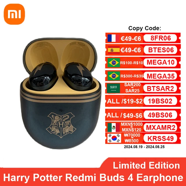 Harry Potter Limited Edition Xiaomi Redmi Buds 4 TWS Bluetooth Earphones  Earbuds Gaming Noise Cancelling Headset Low Delay - AliExpress 44