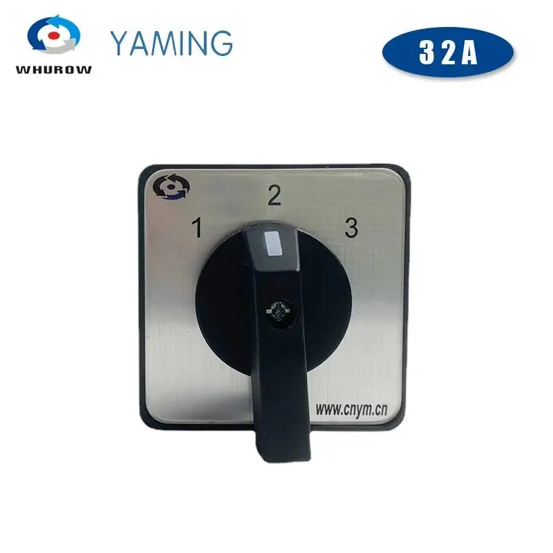 LW26-32 Electric 3 Positions Silver Contact 32A 660V 6 Poles Control Rotary Changeover Cam Switch YMW26-32/6