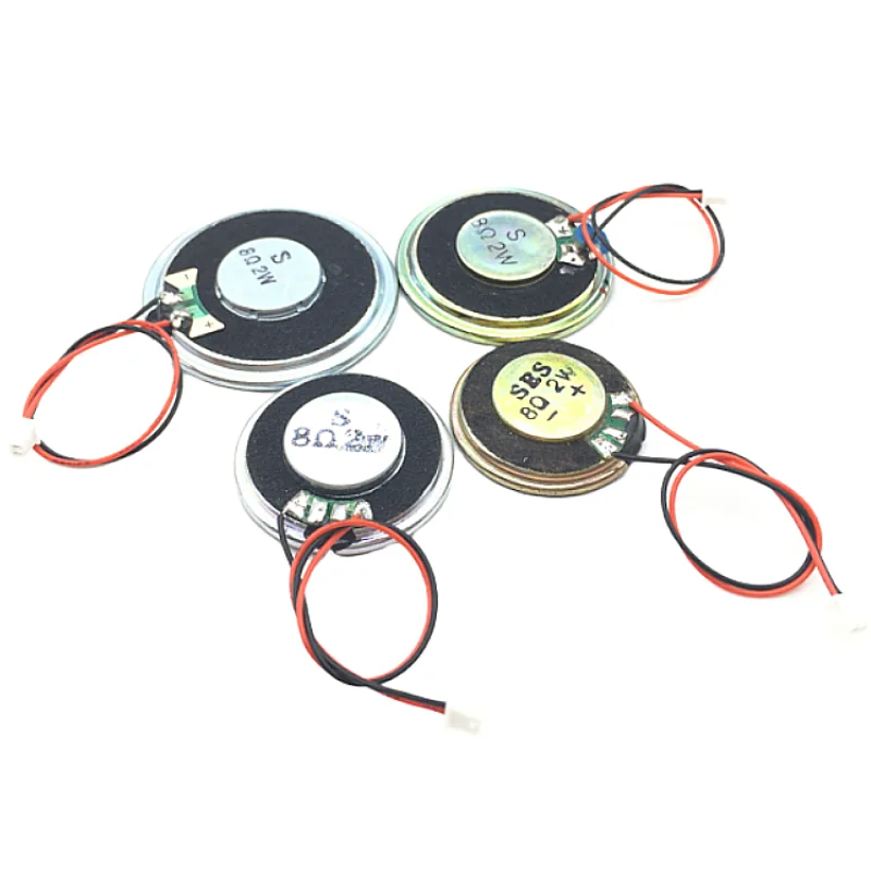 Mini 8 Ohm Speaker 0.5W 1W 2W 28mm 30 36 40mm Dia Toy Magnet Music Player Car With Plug Connect Wire