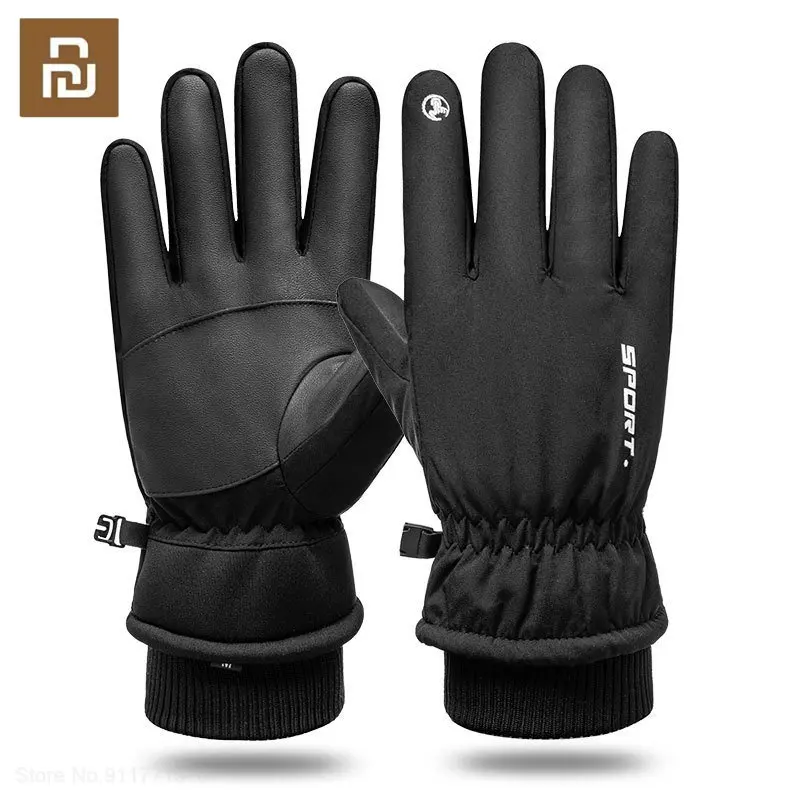 Youpin قفازات تزلج شتوية الرجال النساء الحرارية الصوف قفازات على الجليد لمس مقاوم للماء قفازات دافئة للتزلج التزلج ركوب الخيل
