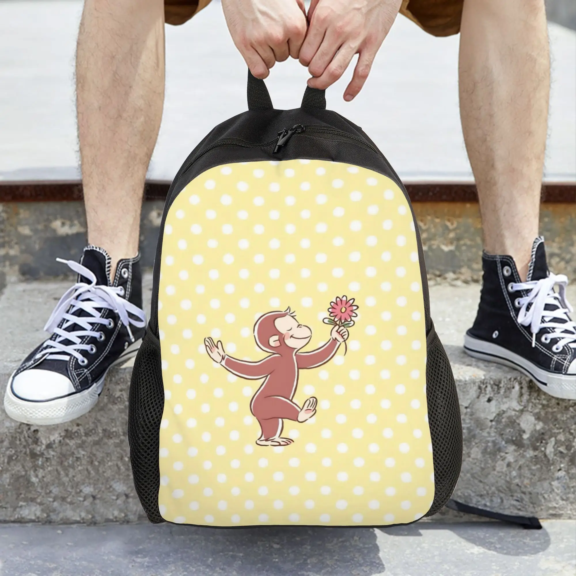 Curious Georges Monkey Cartoon Women Backpack Classical Student School Bag  Laptop Backpack Teenage Travel Shoulder Bag