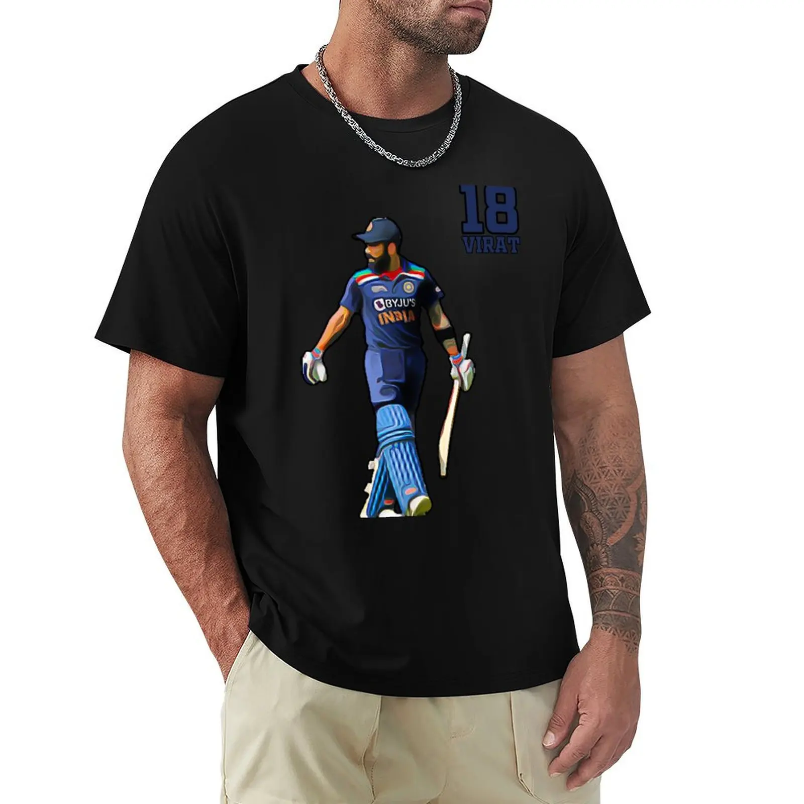 

Virat Kohli - Indian Cricket Player - Batsman - T20 T-Shirt custom t-shirts plus sizes Aesthetic clothing oversized T-shirt men