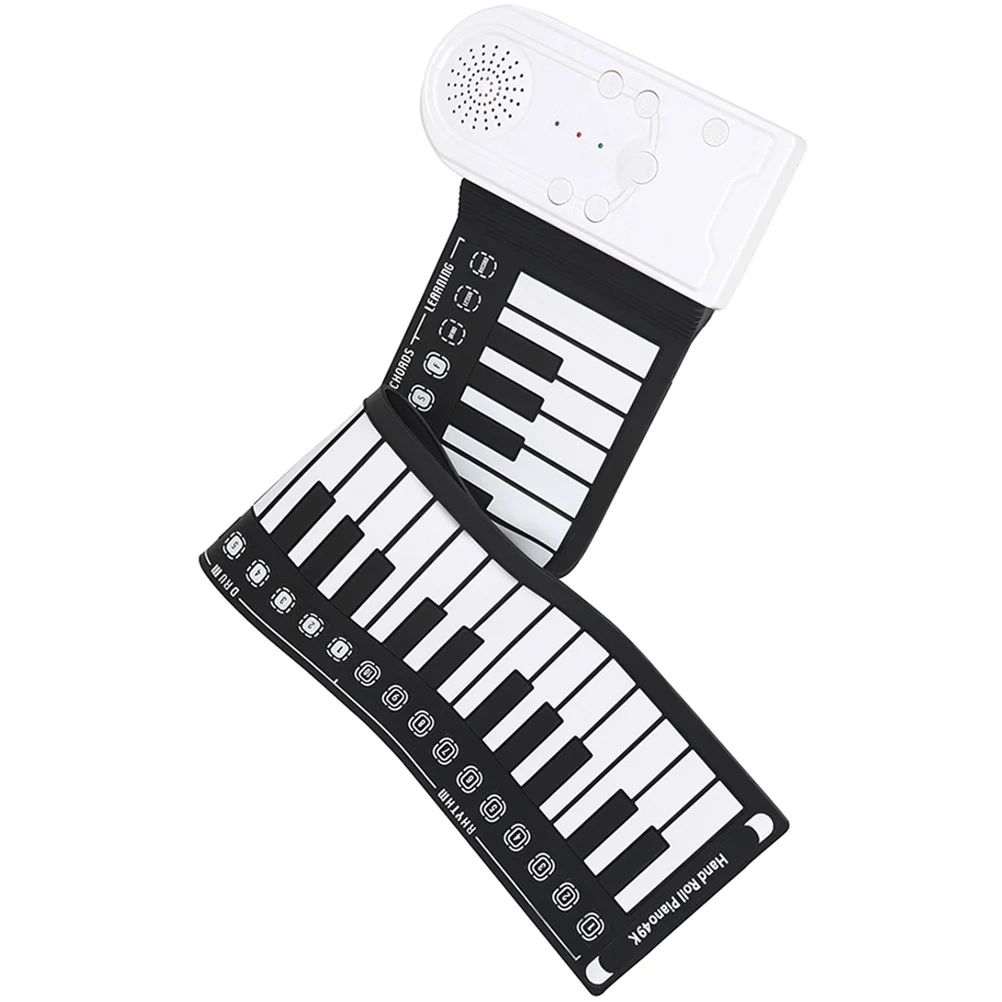 

Silicone 49-Keys Foldable Roll- Piano Portable Keyboard Roll-Up Piano Suitable for Music Learning