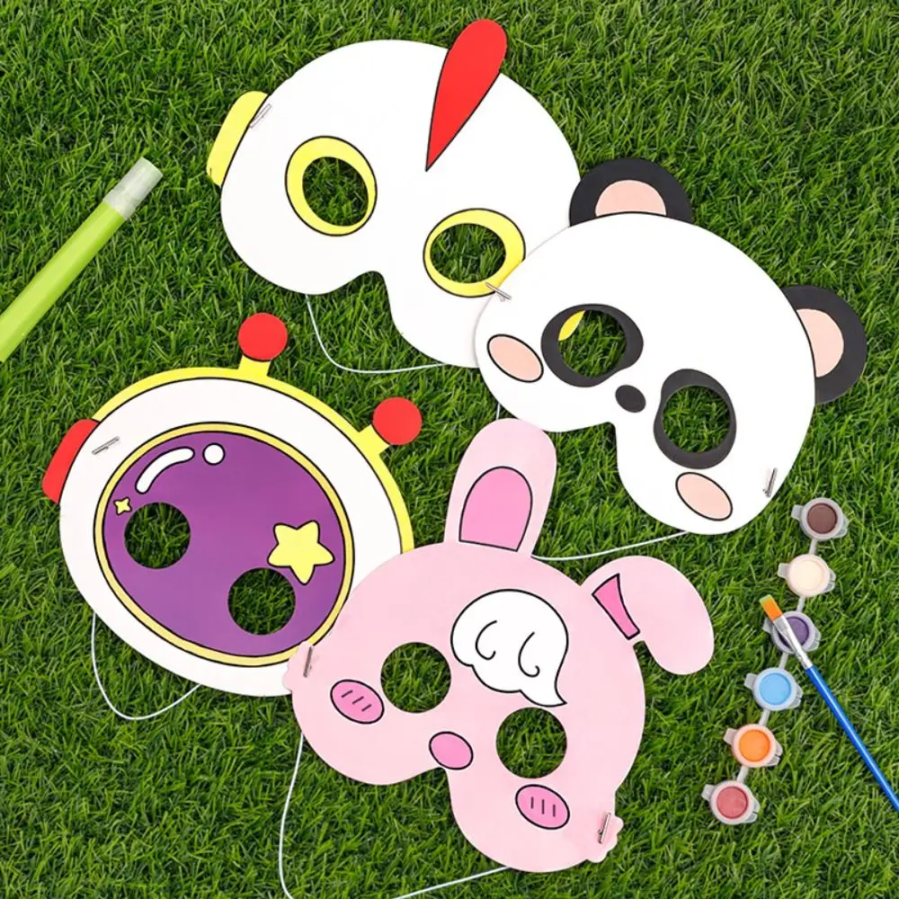 Puzzle Eule DIY Farbfüllmaske Spielzeug Astronaut Elefant Graffiti Tiermaske Pädagogische Löwe Malerei Panda Maske Kindergarten