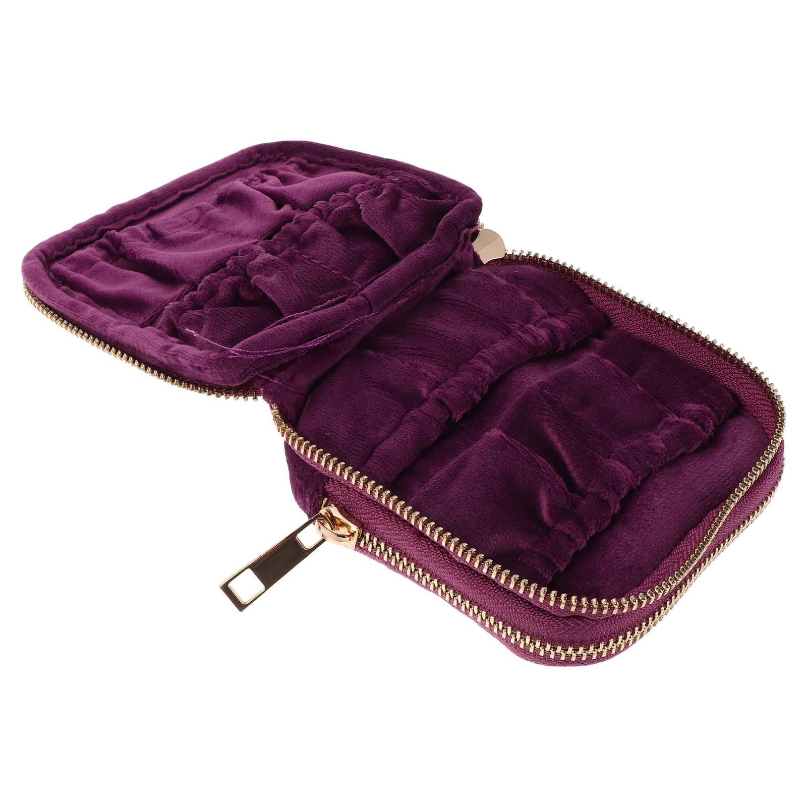 

Portable Jewelry Travel Bag Zipper Closure Compact Organizer Case for Necklace Ring Bracelet Daily Travel Use Jewelry Holder Bag