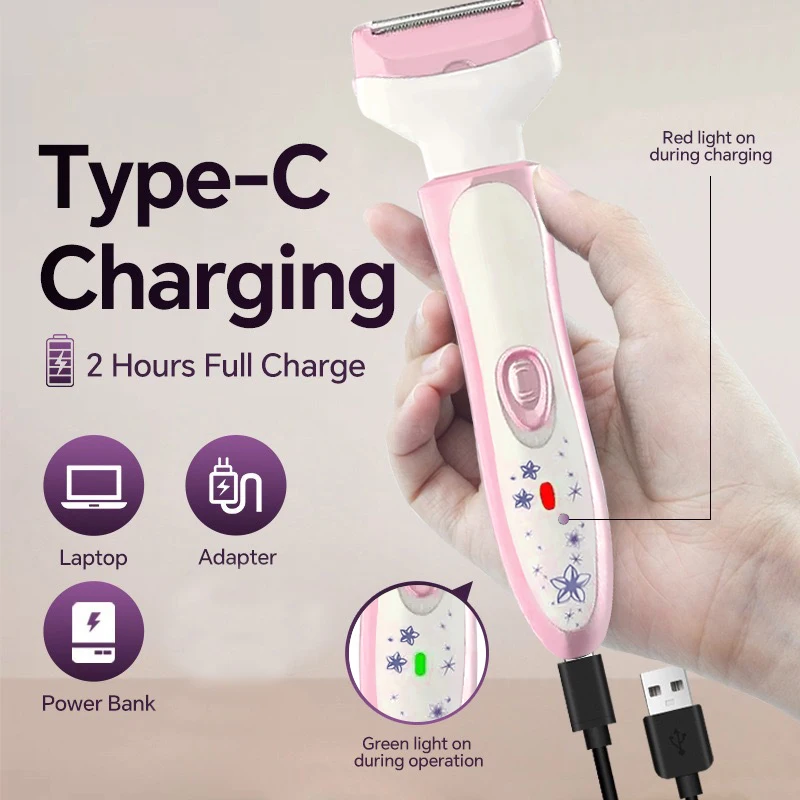 4-in-1 Elektrisches Haarentfernungsgerät, USB-Aufladung Damen-Augenbrauentrimmer, Nasenhaar-Unterarm-Beinhaar-Trimmer, Bikini-Rasierer – Detail 9