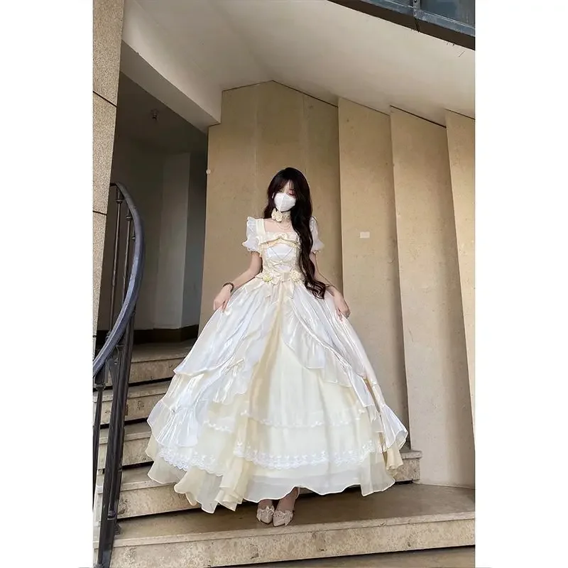 프렌치 로맨틱 스타일 로리타 Op 우아한 소녀 코스프레, 세련된 요정 공주 원피스, 화려한 스위트 JSK 웨딩 파티 원피스, 2023 신상