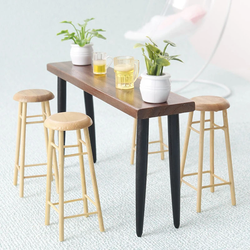 جديد 1:12 دمية طاولة شاي صغيرة طاولة القهوة نموذج دمية زخرفة الأثاث بيت الدمى المشهد الصغير البناء الدعائم #3