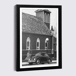 Nordic family photo frame wall retro car canvas poster and Prints 9x13 21x30 Black Wood frame luxury Decor painting frames