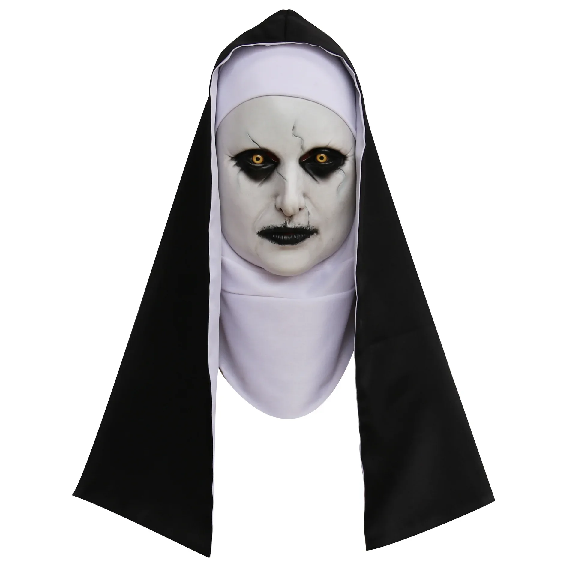 Soul invocando 2 Cosplay máscara de monja Halloween terrificante monja alma máscara Prop Terror monja fantasma tocado aterrador mueca cubierta para la cabeza