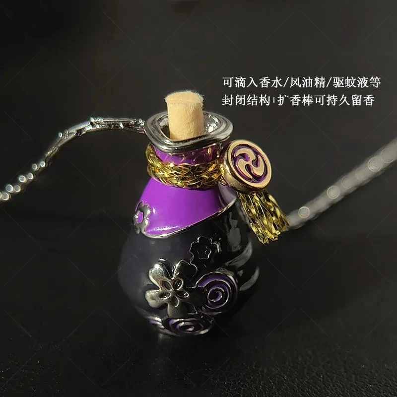 

Enamel Perfume Bottle Shape Openable Lid Pendant Necklace The Eye-catching Jewelry Necklace At The Women's Afternoon Tea Party