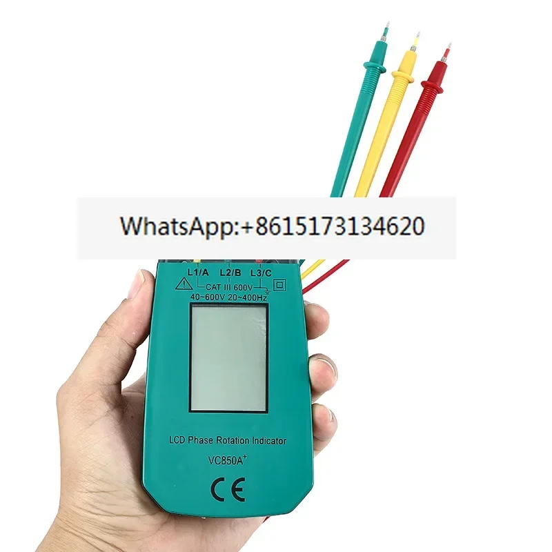 LCD digital phase sequence VC850A three-phase detector