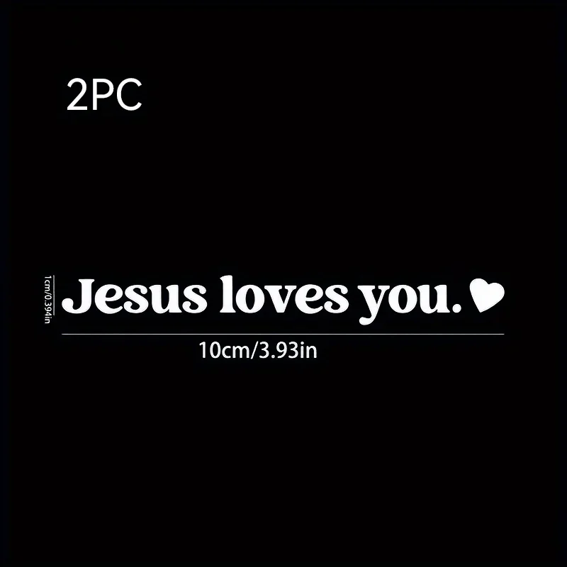 Christian Faith Quote Jesus Loves You Sticker Religious Vinyl Decal Safe Driving Reminder Car Mirror Motorcycle Waterproof Decor