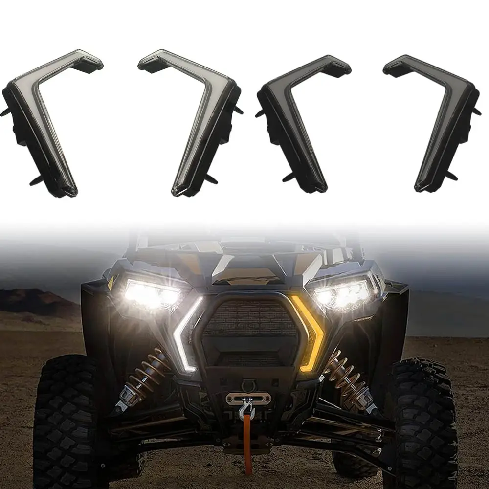 

Motorcycle UTV ATV LED Front Fang Accent Light Turn Signal Lamps for 2024-2025, 2021-2022 RZR Trail S 1000 Ultimate Accessory