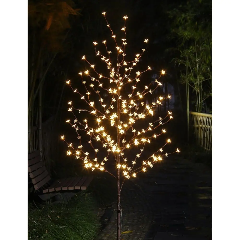 

Искусственное дерево с цветами вишни, высотой 6,5 футов (208 LED-лампочек), с подсветкой, для использования в помещении и на улице, идеально подходит для дома, патио, свадеб.