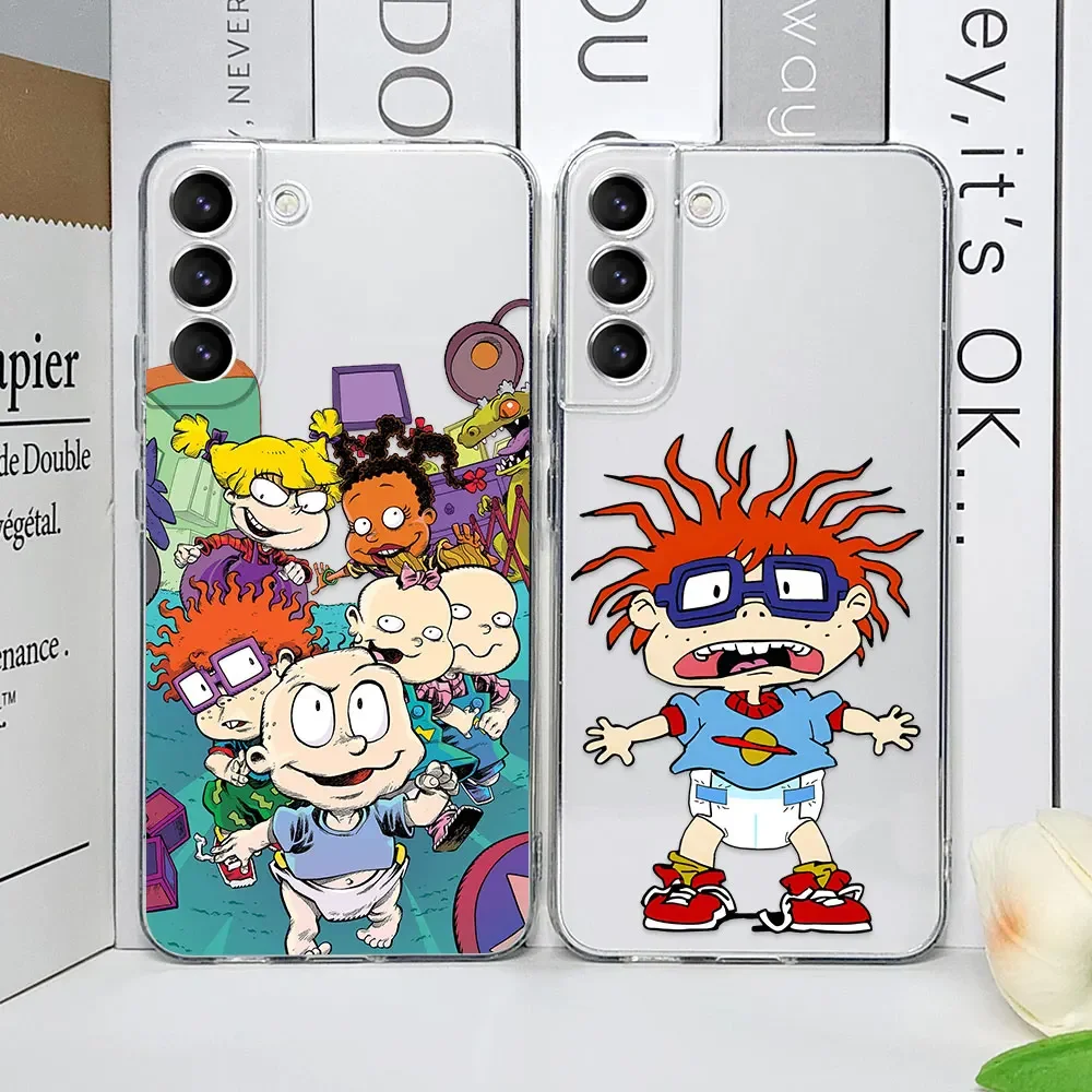 Cartoon Funny R-Rugrats Phone Case for Samsung Galaxy S24 S23 Ultra S22 Plus S21 S 23 FE S20 Transparent Soft Cover Fundas Coque