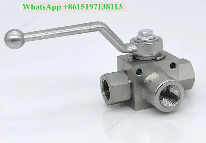 Hydraulic High Pressure Three Way Ball Valve Fixed Switch 31.5MPA