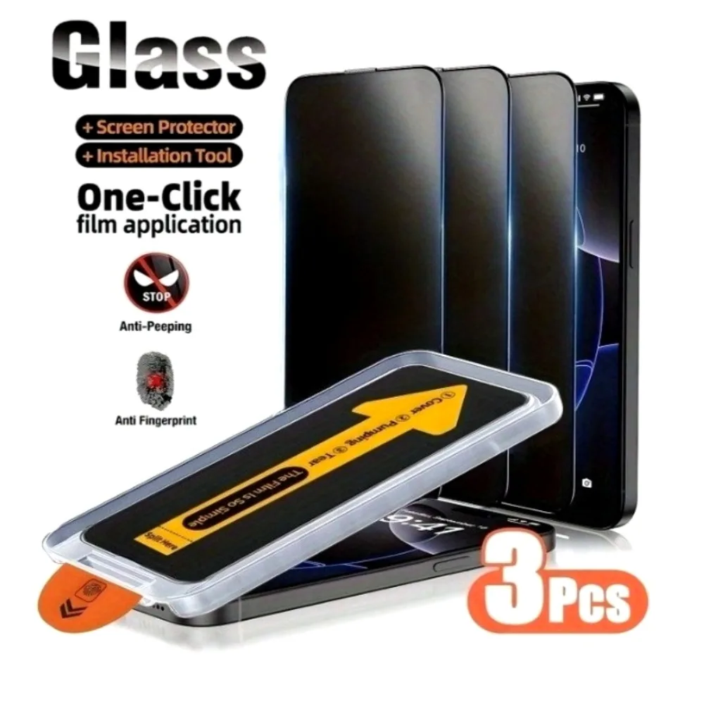 

3 шт. закаленное стекло для iPhone 17 16 15 Pro Max 16e 17 Air 14 13 12 11 Pro 15 14 Plus Защитная пленка для экрана без пыли