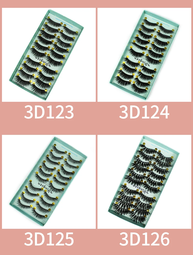 DINGSEN 10 Paar 3D-Wimpern zum Fabrikpreis, Großhandel 3D Handgefertigte Beauty Fans Qingdao Streifen-Kunstwimpern für Make-up – Detail 16