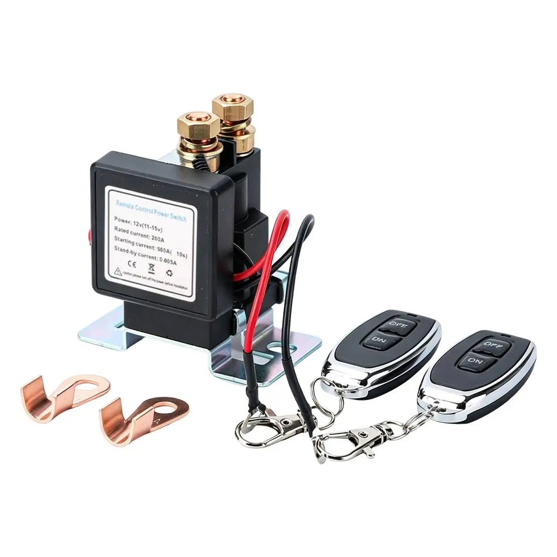 12V 500A Wireless Remote Control Battery Relay Breaker Starter Power Disconnect Kill Switch&Key Kit Fit for Car RV Marine Boat