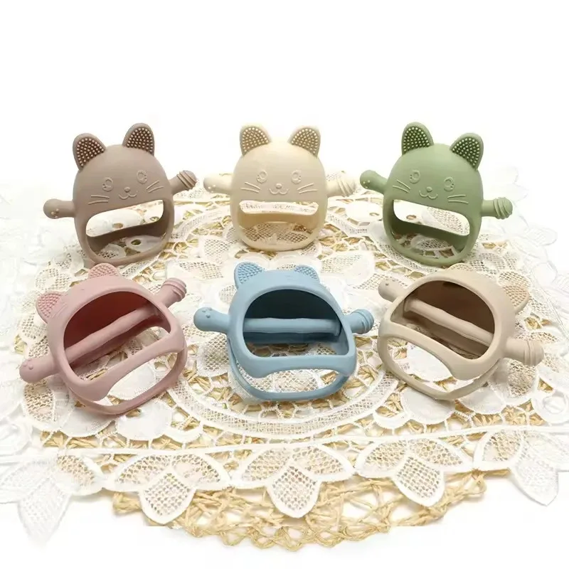 1PC Baby Silicone Teethers Gloves Toy BPA Free Cute Animal Shaped Infant Teething Molar Toys Dental Care Newborn Babies Items