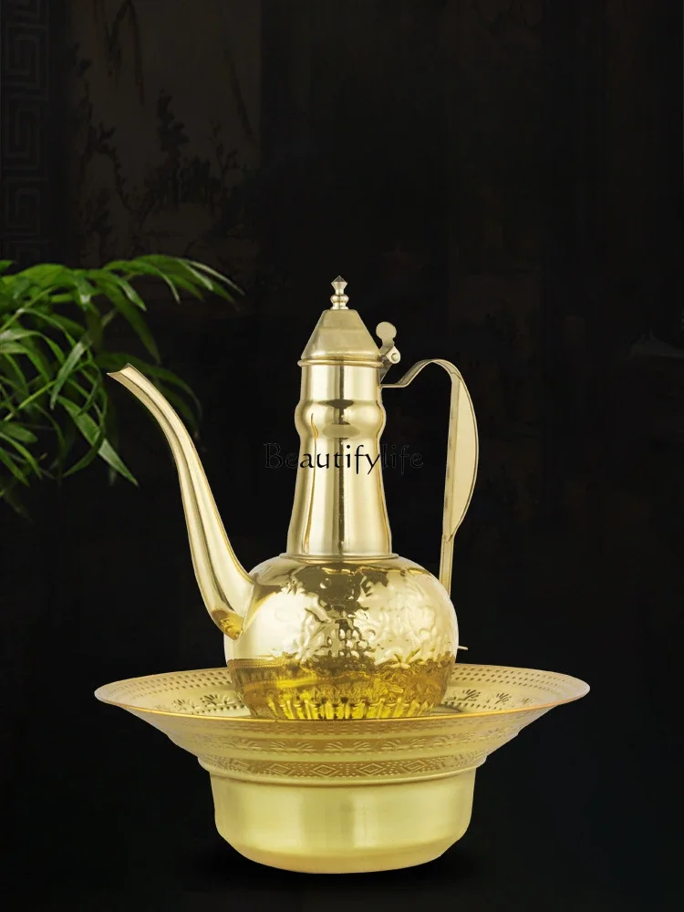 

yj5Stainless Steel Hand Washing Pot Wash Basin Xinjiang National Characteristic Traditional Gift