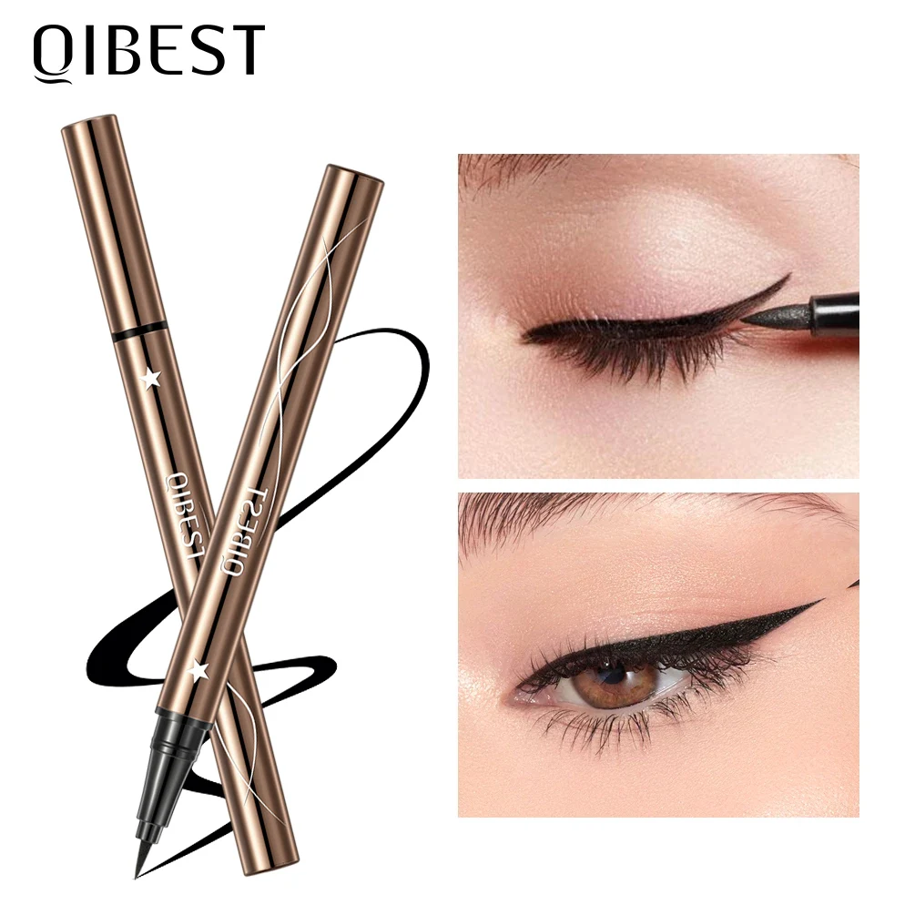 QIBEST-Crayon Eye-Liner Noir Imperméable, vaccage Rapide, Eyeliner Longue Durée, Maquillage des Yeux, Stylos Eye-Liner Liquides pour Femmes