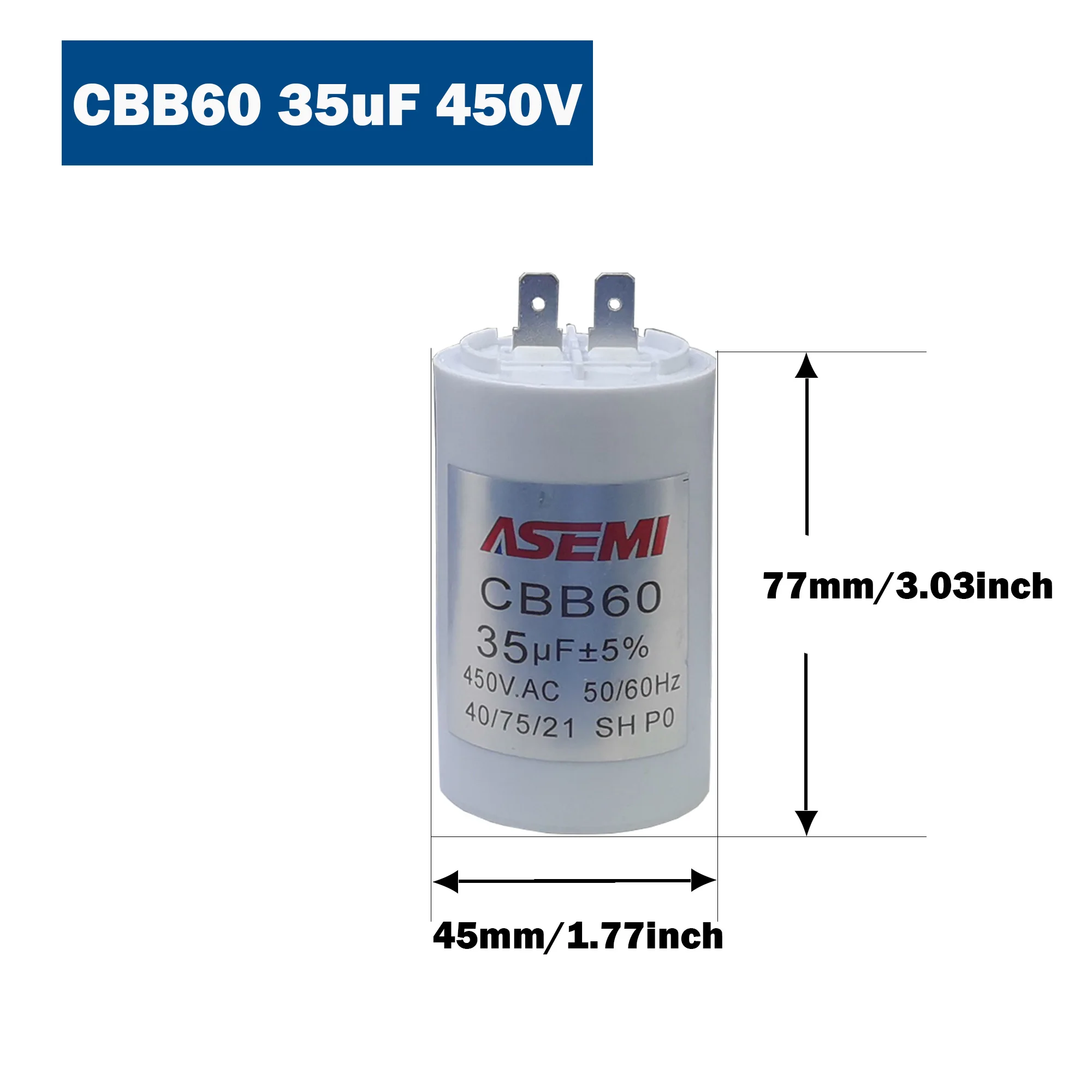 CBB60 35 мкФ 450 В 77 мм 45 мм