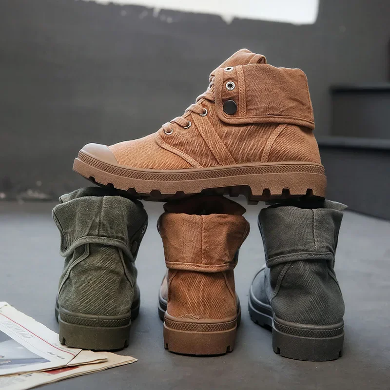 Trendy Men's High-top Board Shoes Korean Style Casual Youth Shoes Student Men's Footwear Canvas Material