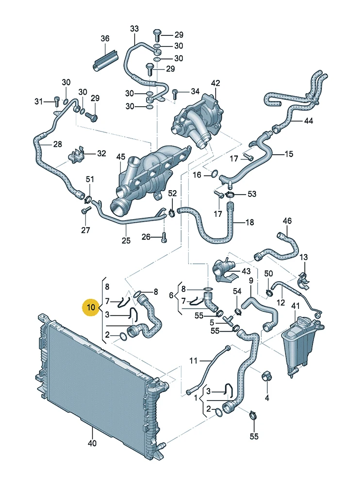 BOICY Engine Radiator Coolant Pipe for Audi A4/S4 Avant/quattro A5/S5 Cabriolet 1.8 2.0 2009-2016 8KD121101 8K0121101M