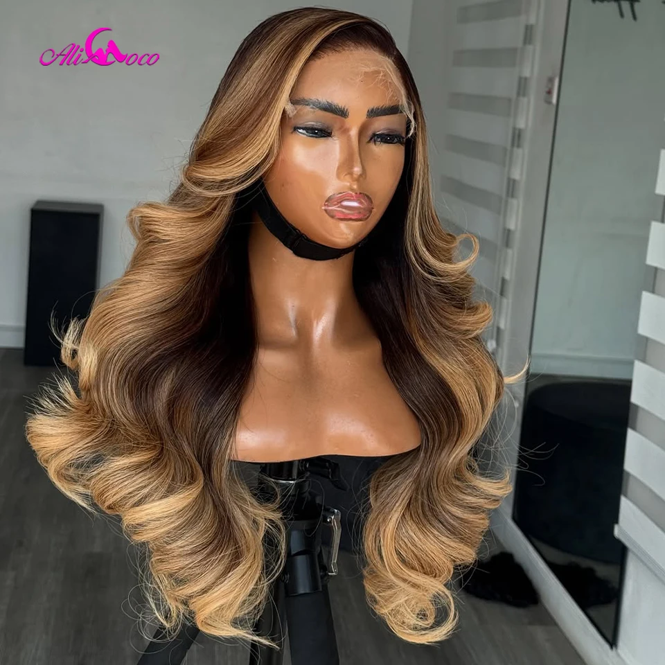 

Ombre Blonde 13x4 Lace Front Human Hair Wigs Body Wave 13x6 Transparent Lace Front Human Hair Wigs for Women 180 Density