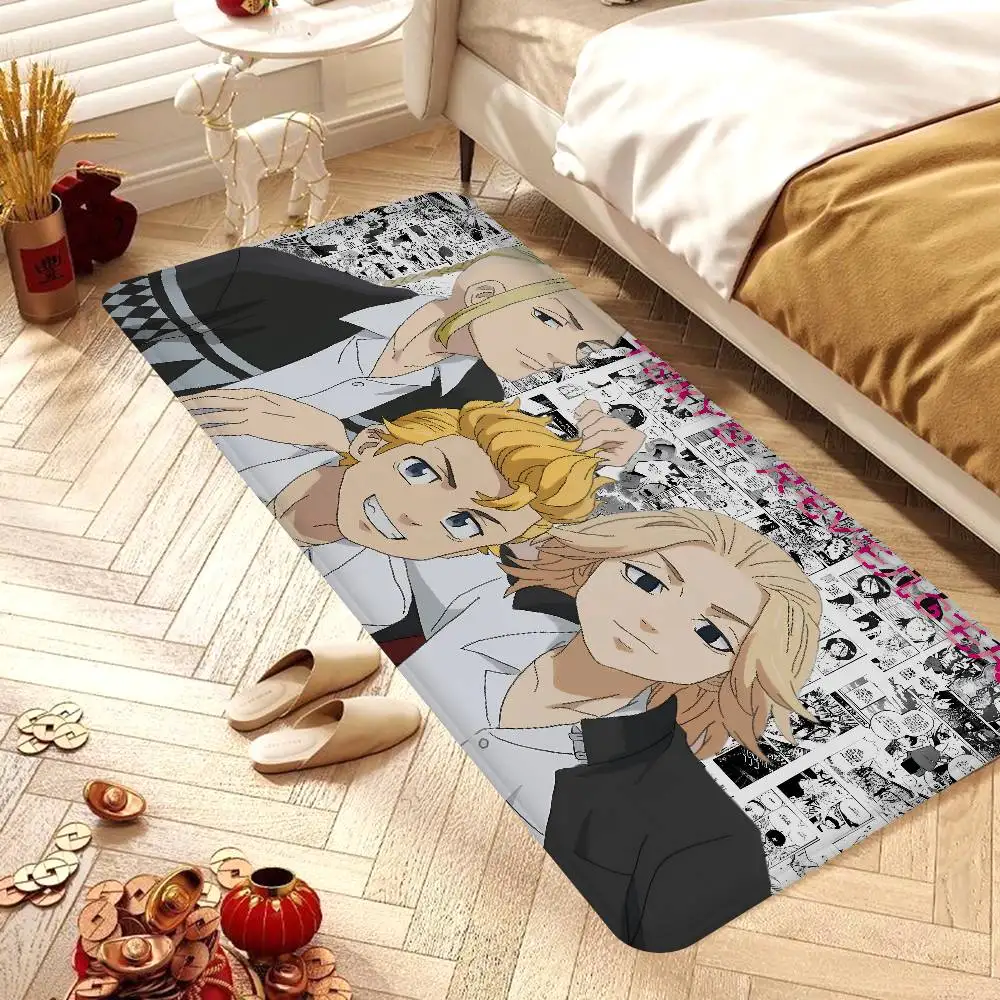 Tokyo Revengers – tapis de porte antidérapant, absorbe l'eau, longue bande, coussin de chambre à coucher, tapis de chevet