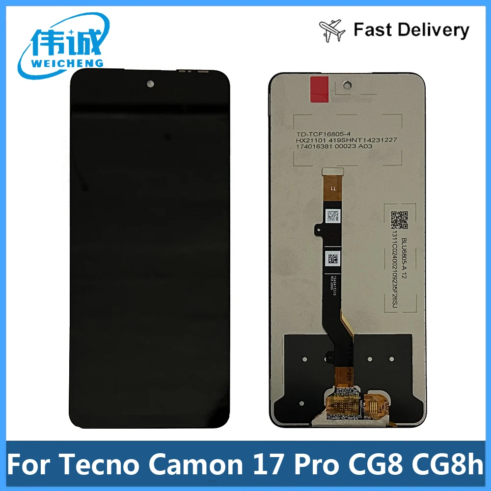 

Tested LCD 6.8'' For Tecno Camon 17 Pro 17Pro CG8 CG8h LCD Display Touch Screen Digiziter Assembly For Tecno Camon17Pro CG8 LCD